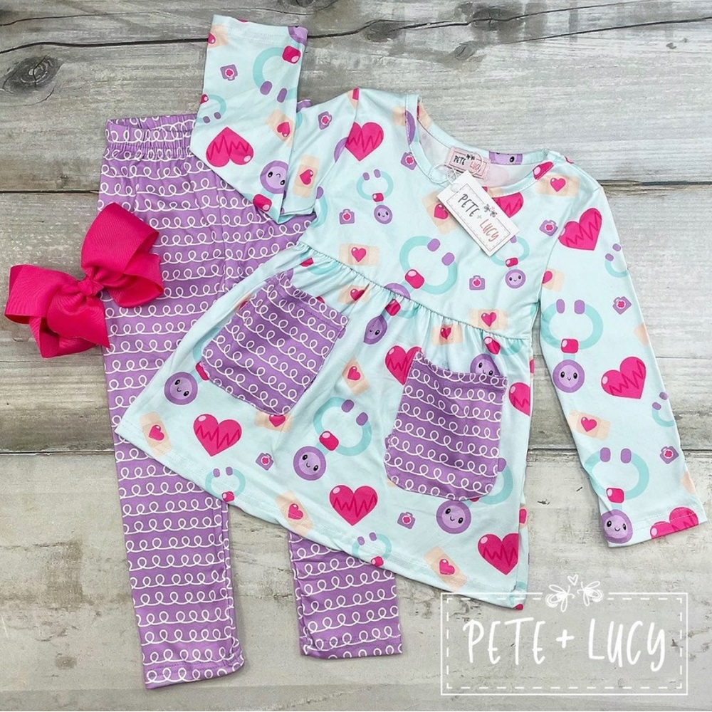 Health Care Heros Long Sleeved Pant Set 0-6 months
